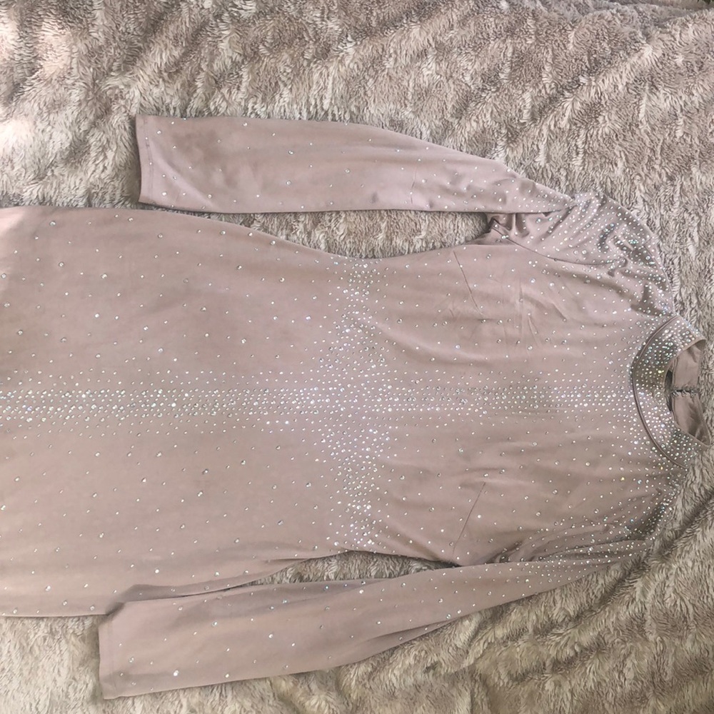 Pink taupe longsleeve Chrystal dress